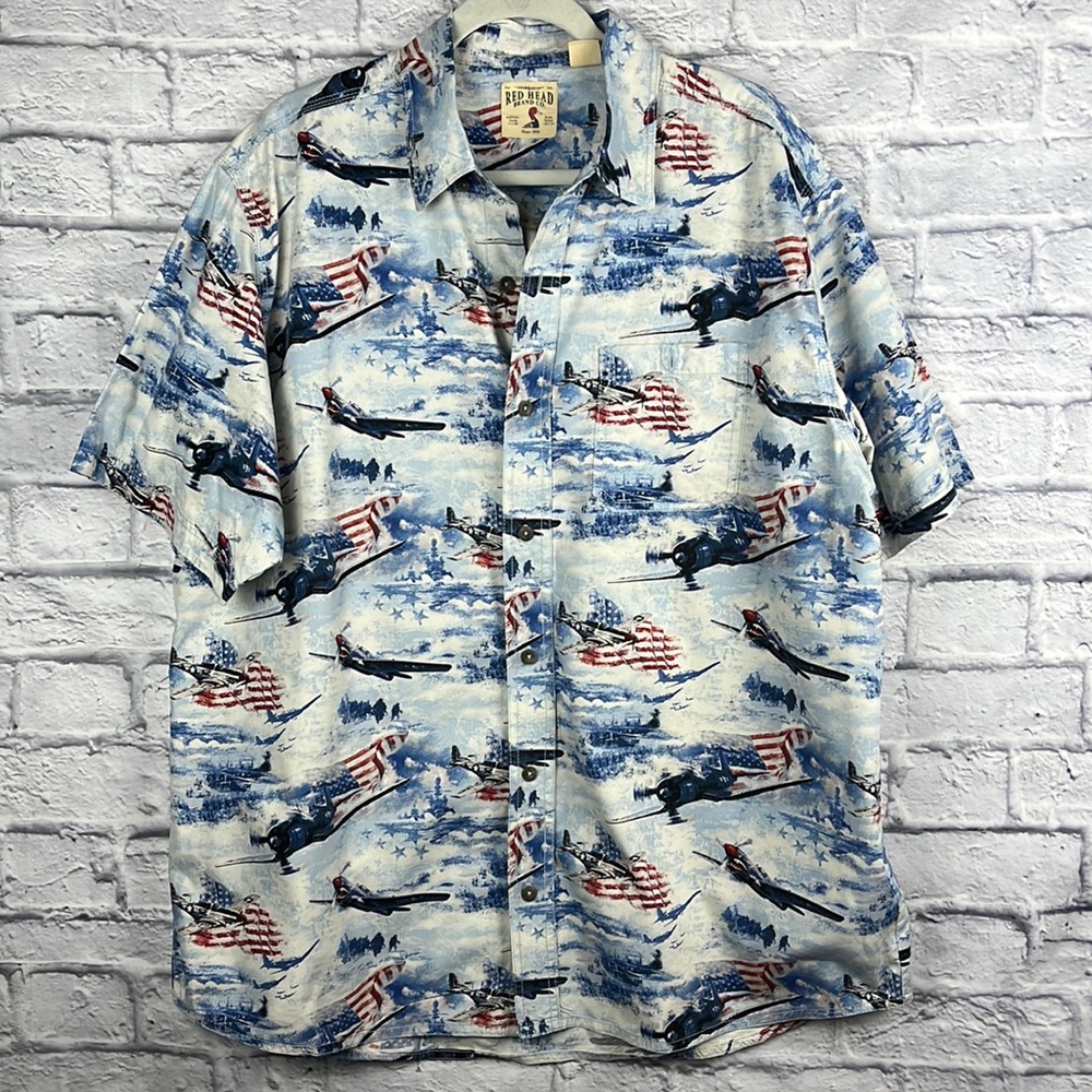 Redhead XL Patriotic Button Down Shirt